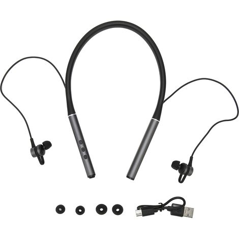 Casque Bluetooth Sport avec Bandeau Magnétique, Écouteurs Sans Fil Stéréo HiFi pour Exercices en Extérieur, Gris (1/5)