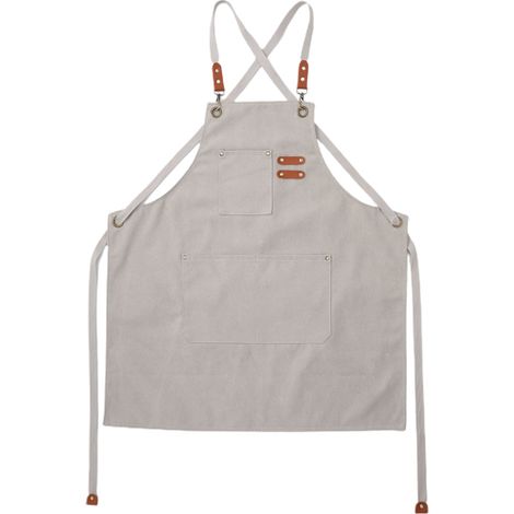 Delantal de chef con bolsillo grande, confeccionado en lona de algodón, espalda cruzada, delantal de trabajo resistente y ajustable.