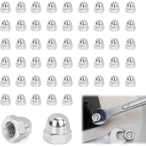Pack of 50 M5 Stainless Steel Acorn Nuts, M5 Stainless Steel Nut, Acorn Nut, Threaded Bolts & Threaded Rods Nuts Protective Caps (1/5)