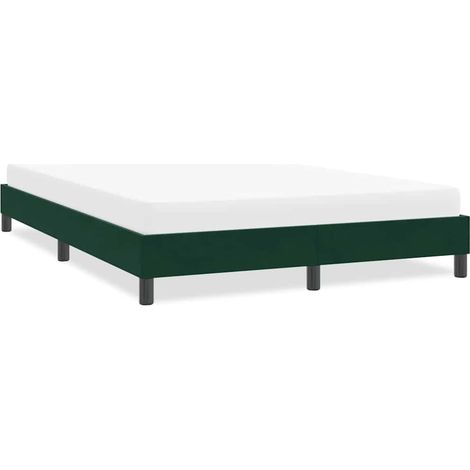 Bettgestell ohne Matratze Dunkelgrün 140x210 cm Samt (1/5)
