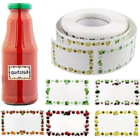 Lot de 500 étiquettes autocollantes – Pour confitures, épices, congélation – Étiquettes de cuisine (1/5)