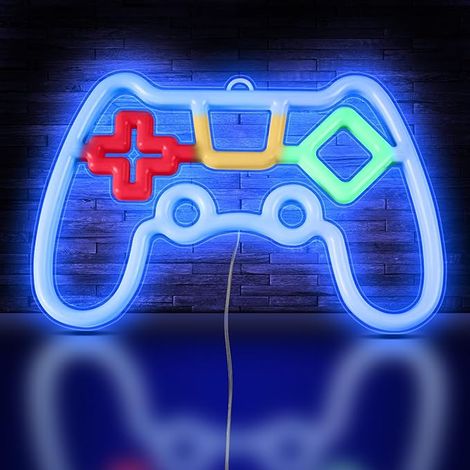 Plan Lumineux de Jeu Enseigne Lumineuse Neon Deco Accessoires Bar Décorations murales pour chambre Salle Jeux Décoration Fête Gamepad (1/3)