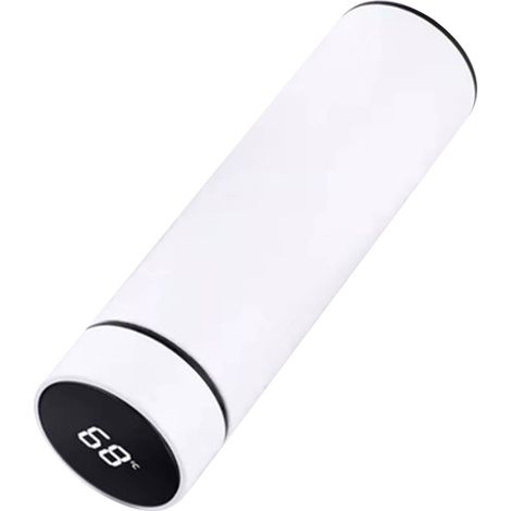 Gourde isotherme 500ml en acier inoxydable 304, fond silicone, tasse thermique portable blanc pour usage quotidien (1/5)