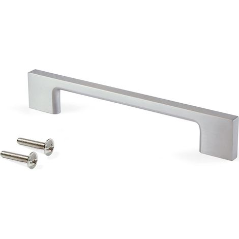Poignée pour meuble, entraxe 160 mm, L 192mm, Zamak, Nickel satiné, 5 ut. (1/4)