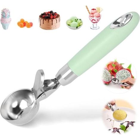 Eiskugelportionierer – Unbekanntes Modell – Edelstahl 304 – Silber und Grün – 203 x 48 mm (1/4)