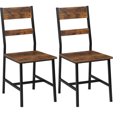 Klihome Sedie per Sala da Pranzo 2 pz, Marrone Rustico (1/5)