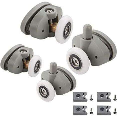 23mm Shower Door Caster, 4pcs 23mm Sliding Shower Door Casters, for 9-12mm Glass Hole, Casters for Shower Door (1/4)