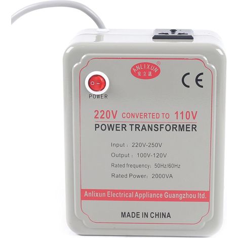 Convertisseur de tension haute performance, transformateur de courant, convertisseur 220 V - 250 V à 100 V - 120 V (2000 w), utilisable dans la plupart des appareils électroménagers de puissance infér (1/5)