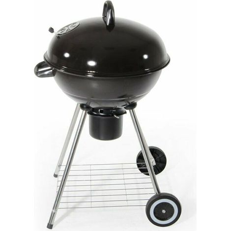 BARBECUE CON COPERCHIO SMALTATO GRIGLIA BRACE CARRELLO CARBONELLA BBQ 581V (1/3)