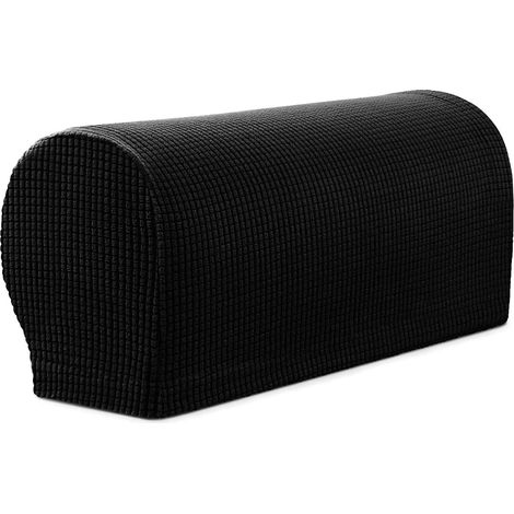 4 Pièces Couvre Accoudoirs Housses de Fauteuil Imperméables Couvertures d'Accoudoir de Canapé en Polyester Extensible Housse de Canapé en Spandex pour Canapé de Salon Inclinable (Noir) (1/5)