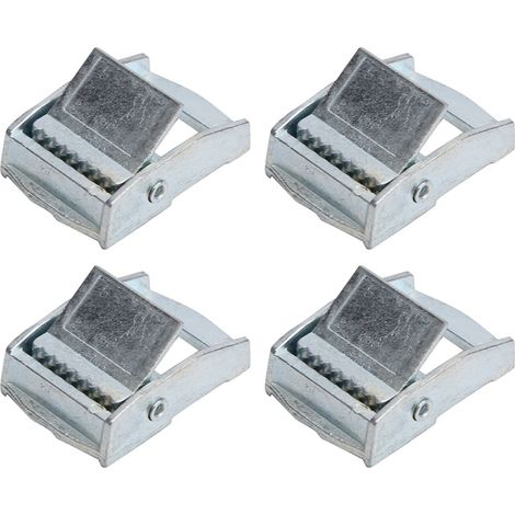 4 boucles en alliage de zinc pour sangles d'arrimage robustes, boucle à cliquet de tension fixe (25 mm)