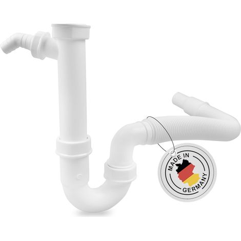 Siphon tubulaire 1 1/2" × 40/50 mm, blanc (1/5)