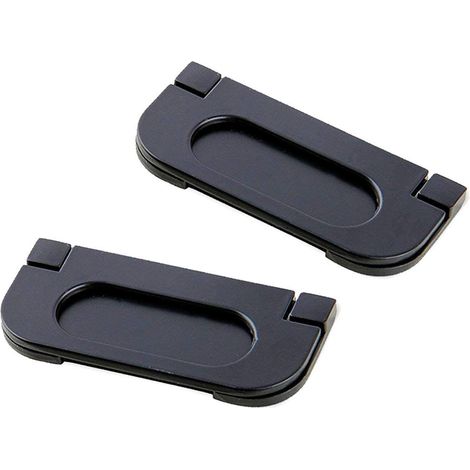 Lot de 2 poignées encastrées en alliage noir antirouille pour portes coulissantes, placards et tiroirs. (1/5)