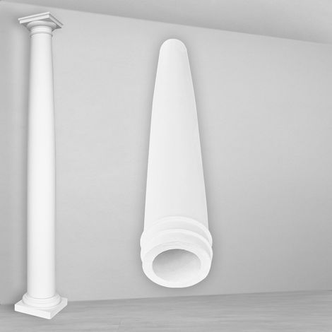 Säulen und Halbsäulen rund glatt Stuck 152mm Auswahl N3015: Rund, Schaft