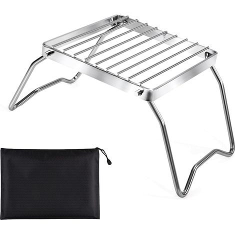 Grille de Barbecue Pliante Mini Grille de Feu de Camp en Acier Inoxydable (1/5)
