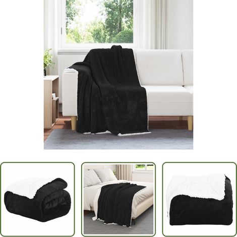 Fleece - Überwurfdecke Schwarz 130 x 150 cm Fleece (1/5)