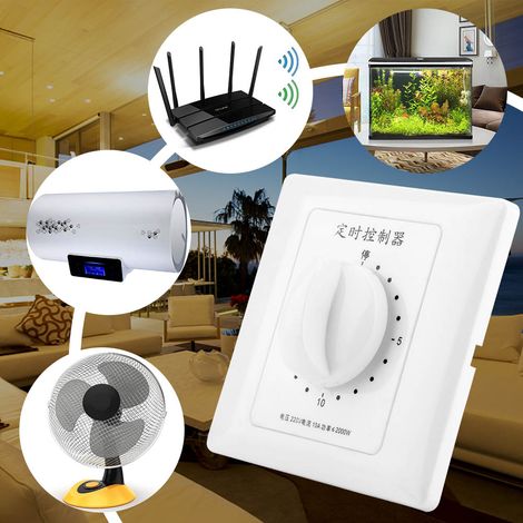 Minuteur de Pompe à Eau Mécanique 15 Minutes 220V, Interrupteur Intelligent à Compte à Rebours pour Intérieur (1/5)