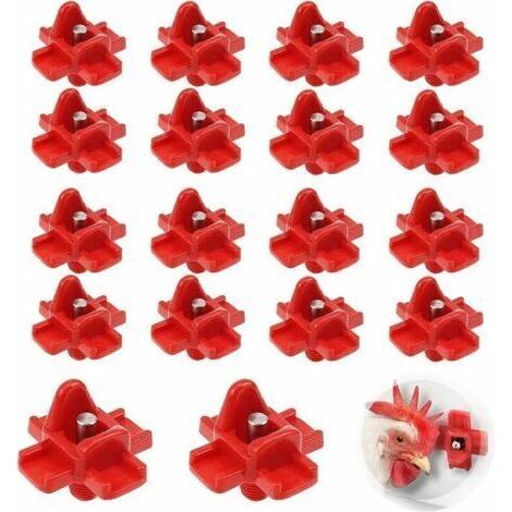 18 pcs,Abreuvoir Automatique Poule,TéTine à Eau De Volaille,Abreuvoir Poules ,Nouvelle Fontaine Boire pour Poulet, Volaille Rouge,Adapté Aux Poules, Canards, Volailles (1) -- (1/5)