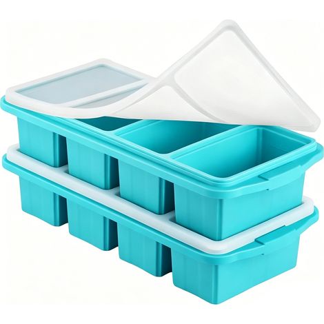 Extra große Silikon-Gefrierform mit Deckel (2er-Pack) – ergibt 8 perfekte Portionen à 240 ml (1/5)