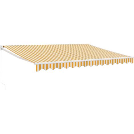 Maison Exclusive - Markise Einziehbar Gelb und Weiß 4,5x3 m Stoff