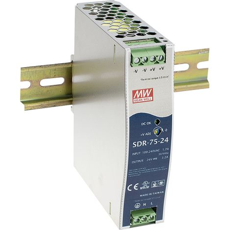 MW Mean Well SDR-75-48 Hutschienen-Netzteil (DIN-Rail) 48 V/DC 1.6 A 76 W Anzahl Ausgänge:1 x Inha