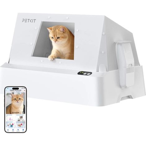 PETKIT Purobot Crystal Duo IA com Tampa - Caixa de areia autolimpante