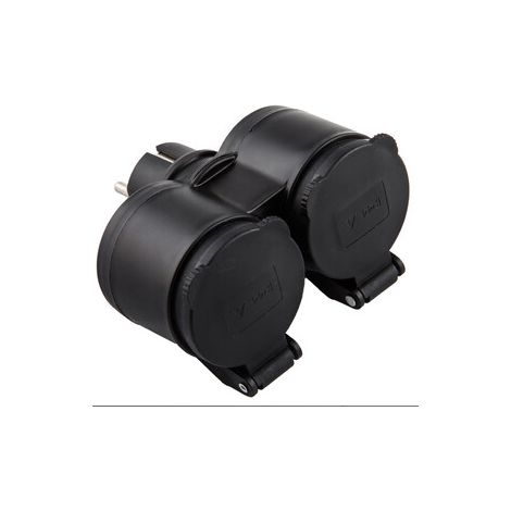 ADATTATORE SPINA SCHUKO A 2 PRESA SCHUKO FRONT IP44