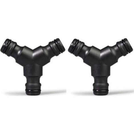 Plastique Snap on Splitter de Tuyau (3 Voies) Y Male Connecteur de Tuyau de Jardin Raccord en Y 2 Pack
