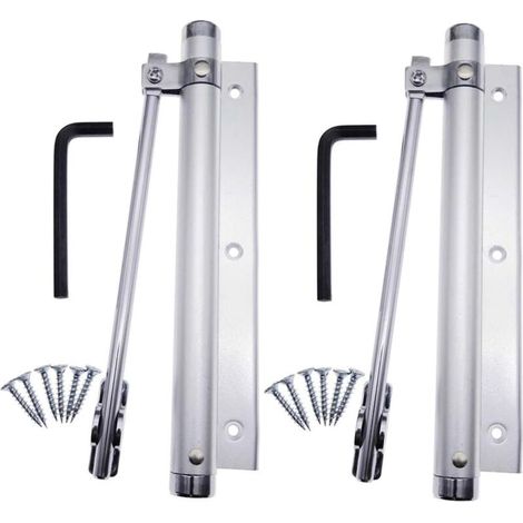 Vtizikl Ferme-porte Spring, ferme-porte en alliage d'aluminium, ferme-porte automatique réglable pour usage domestique, montage en surface, 45 kg (lot de 2)