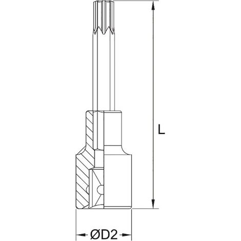 Cle a douille avec insert long torx t70 1/2