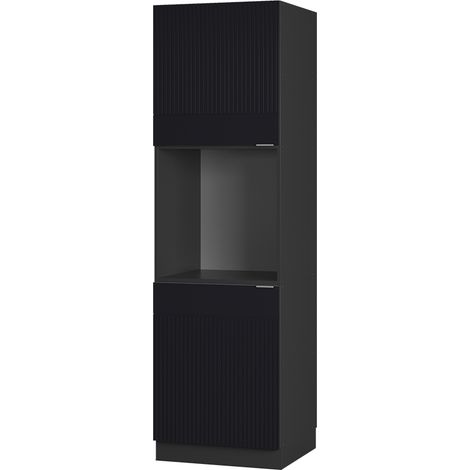 Armario para horno empotrado Fame-Line, Rayas negras, 60 cm abierto, Vicco