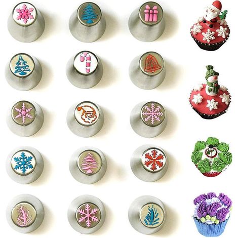 Autre décoration pour Noël,pointes de tuyau de Hockey sur glace russe, Design de noël, gâteau, outils de pâtisserie décoratifs