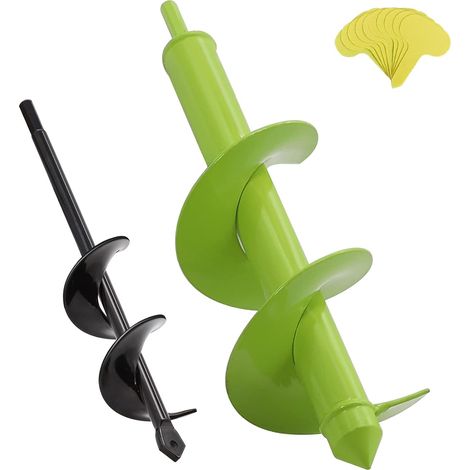 Mèche pour tarière Lot de 2forets de tarière de jardin la plantation 8cmx30 cm et 4cmx22cm foret en spirale robuste tout-en-un pour la plantation de plantes à bulbe foret pour perceuse hexagonale 3/8"