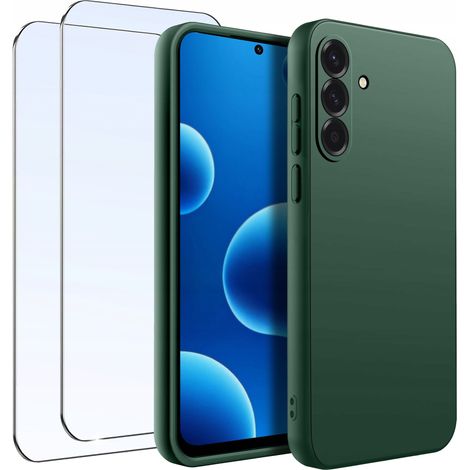 Samsung A36 5G Hüllenset  Mattgrünes, schlankes Silikon + 2 Gläser (1/5)