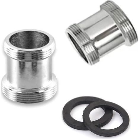 Ensemble de 2 adaptateurs de robinet en laiton, filetage mâle NPT 22 mm, connecteur d'aérateur pour robinet d'évier, adaptateur pour purificateur d'eau (M24 – M22) (1/4)