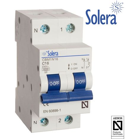 Solera Magnetothermal 1 Pol+Neutral 16A (geschrumpft) CBM1N16