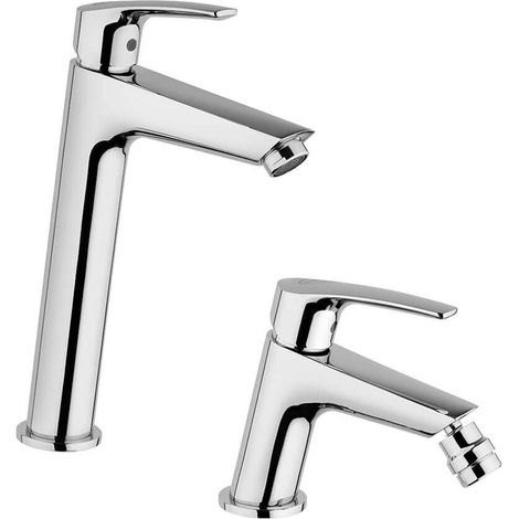 Jacuzzi Rubinetteria set miscelatori Lucente lavabo alto e bidet per piletta click clack (1/5)