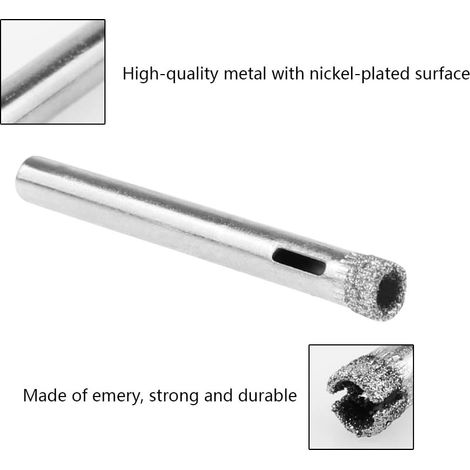 12 Forets En Verre Pour Carrelage Ø 6 mm Et 8 mm Diamant Scie Cloche Avec Revêtement En Acier Au Carbone Couronne De Forage Creuse (1/5)