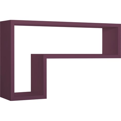 Mensola da Parete a Forma di L 61x37x15,5 cm in Fibra di Legno Lettera Viola Melanzana (1/5)
