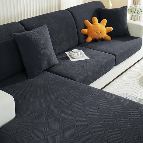 Housse Assise Canapé, Housse Coussin Canape Extensible, Housse Dossier Canapé, Protection Meubles Couvre pour Canapé, Housses De Coussin De Siège De Canapé (1 Place, Gris) (1/5)