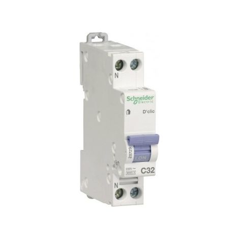 Schneider Electric – Disjoncteur unipolaire 32A – Courbe C – Tension 230V AC – Pour espaces confinés – 20729 (1/5)