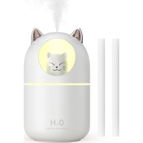 Humidificateur à vapeur froide, humidificateur d'air sans eau à arrêt automatique, chambre, blanc (1/5)