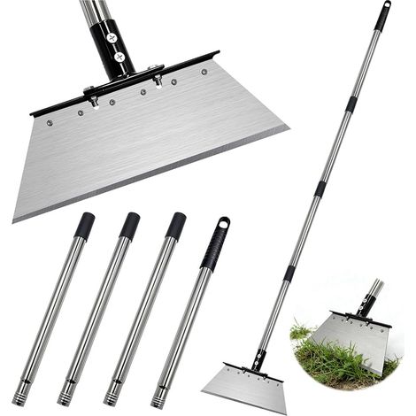 Pelle de Nettoyage Multifonction 165 cm avec Manche Télescopique, Pelle en Acier Inoxydable, Longueur Réglable, Racloir, Désherbage pour Jardins et Patios (1/5)