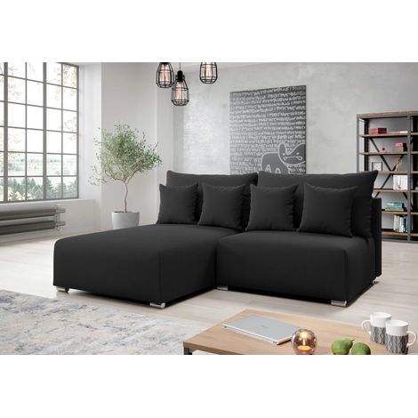 AX LIVING Ecksofa mit Schlaffunktion Ederra 208 cm breit – dunkelgrau L