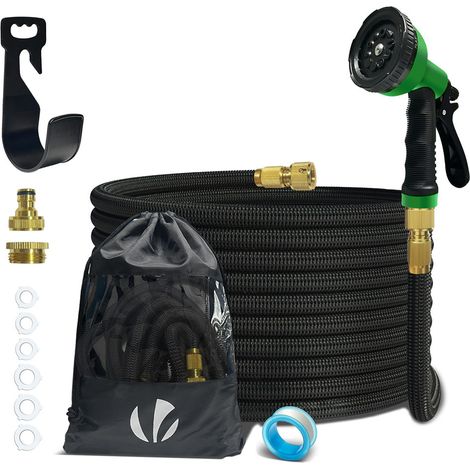 VOUNOT Flexible Garden Hose 50FT, 10 Modes Black