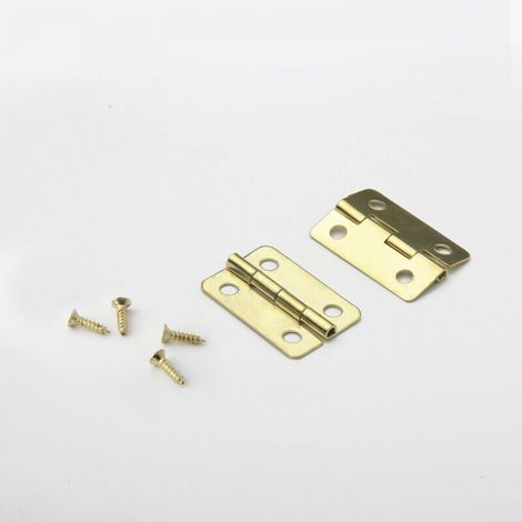or-50pcs Petits Mini Charnières 18 x 16 mm Charnière Plate Cabinet Porte Tiroir Coffre Charnière DIY Accessoires Connecteurs avec 200 Vis (1/5)