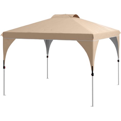 3x3 m großer, faltbarer Pop-up-Pavillon mit Rolltasche, höhenverstellbar für den Garten