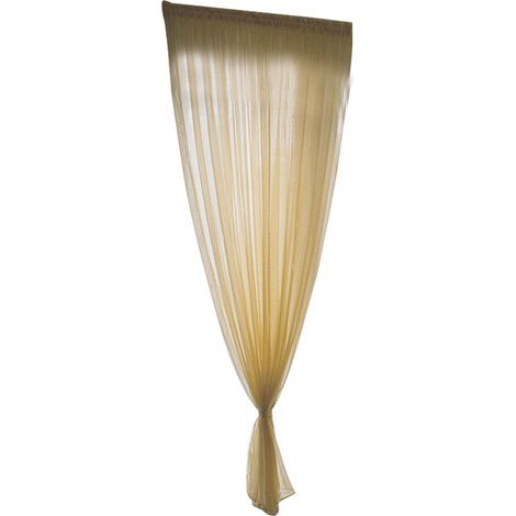Rideau voile en polyester style simple, panneaux de tulle pour décoration chambre et salon, jaune doré 1x2m (1/3)
