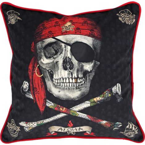 Housse de coussin 45x45 cm Tête de mort Pirate corsair (1/5)
