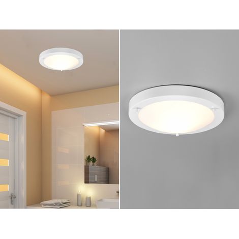 LED Bad Deckenleuchten in Weiß mit Glas Opal Weiß Badlampen, Ø 31,5cm (1/5)